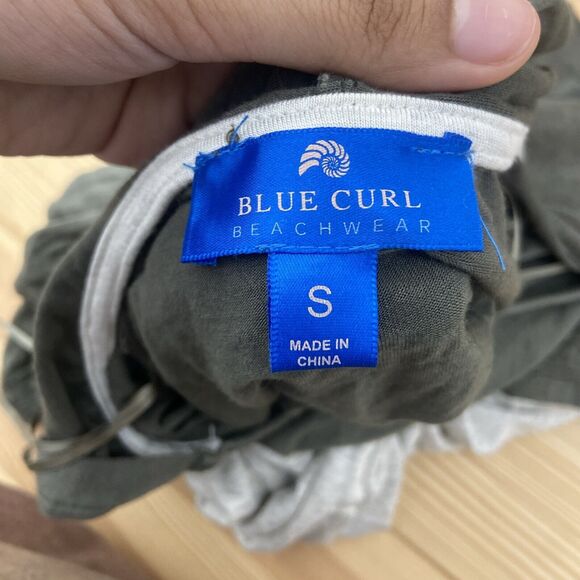 Blue Curl Beachwear Womens Hooded Cover-Up Size Small Green And White - Picture 8 of 8